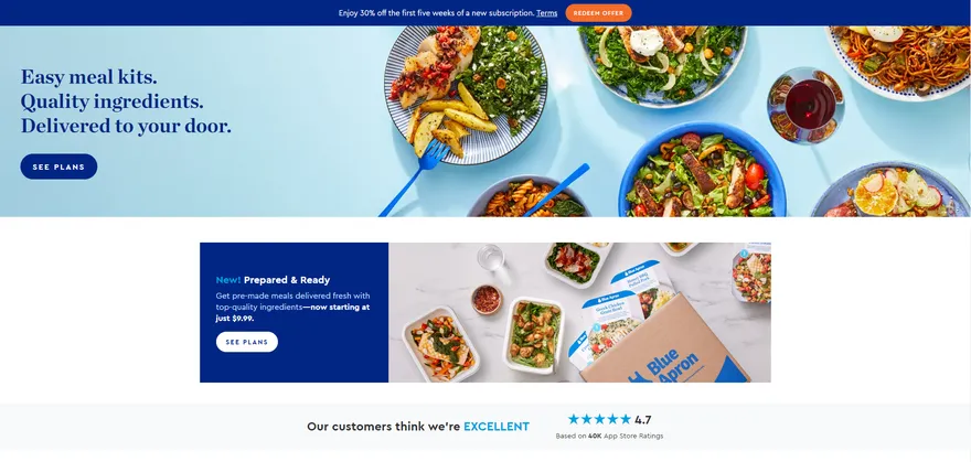 Blue Apron consumer storefront